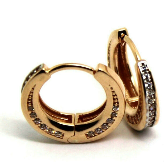 Kaedesigns New 9k 9ct Rose Gold Hoop Cubic Zirconia Earrings