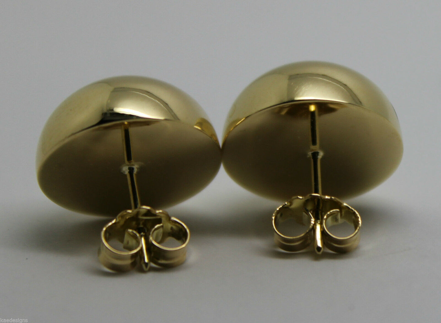 Kaedesigns, 18ct Yellow Or White Or Rose Gold 750 16mm Half Ball Stud Earrings