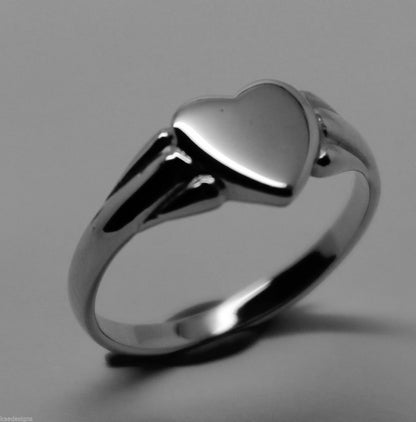 Kaedesigns, Genuine 925 New Childs Solid Sterling Silver Heart Signet Ring 324