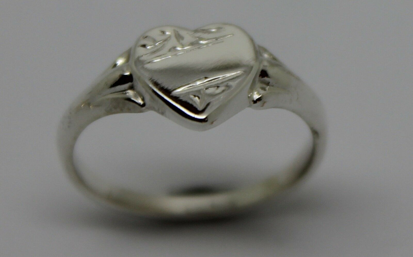 Kaedesigns, Size H New Genuine Sterling Silver 925 Heart Signet Ring 201