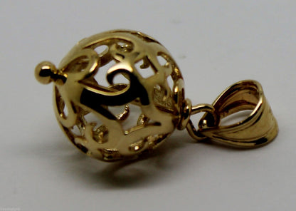 Kaedesigns Genuine 9ct Yellow, Rose or White Gold 14mm Filigree Ball Pendant