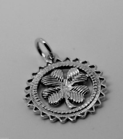 Genuine Sterling Silver 925 Four Leaf Clover Pendant