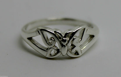 Size F, Genuine Child's Full Solid Sterling Silver 925 Butterfly Ring 217