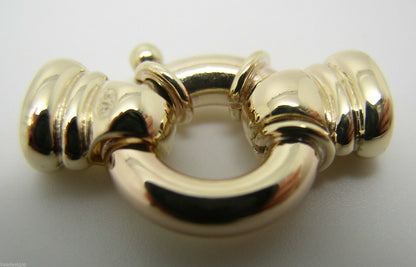 Kaedesigns, New 16mm Genuine 9ct 375 Large Yellow, Rose or White Gold Bolt Ring Clasp With Ends