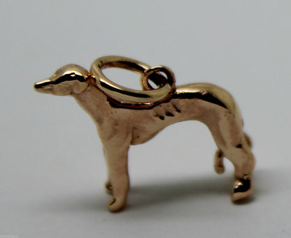 Kaedesigns, 3D 9ct Yellow Or Rose Or White Gold Greyhound Dog Charm Or Pendant