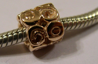 Kaedesigns, Genuine 9ct Yellow Or Rose Or White Gold Swirl Bead Charm