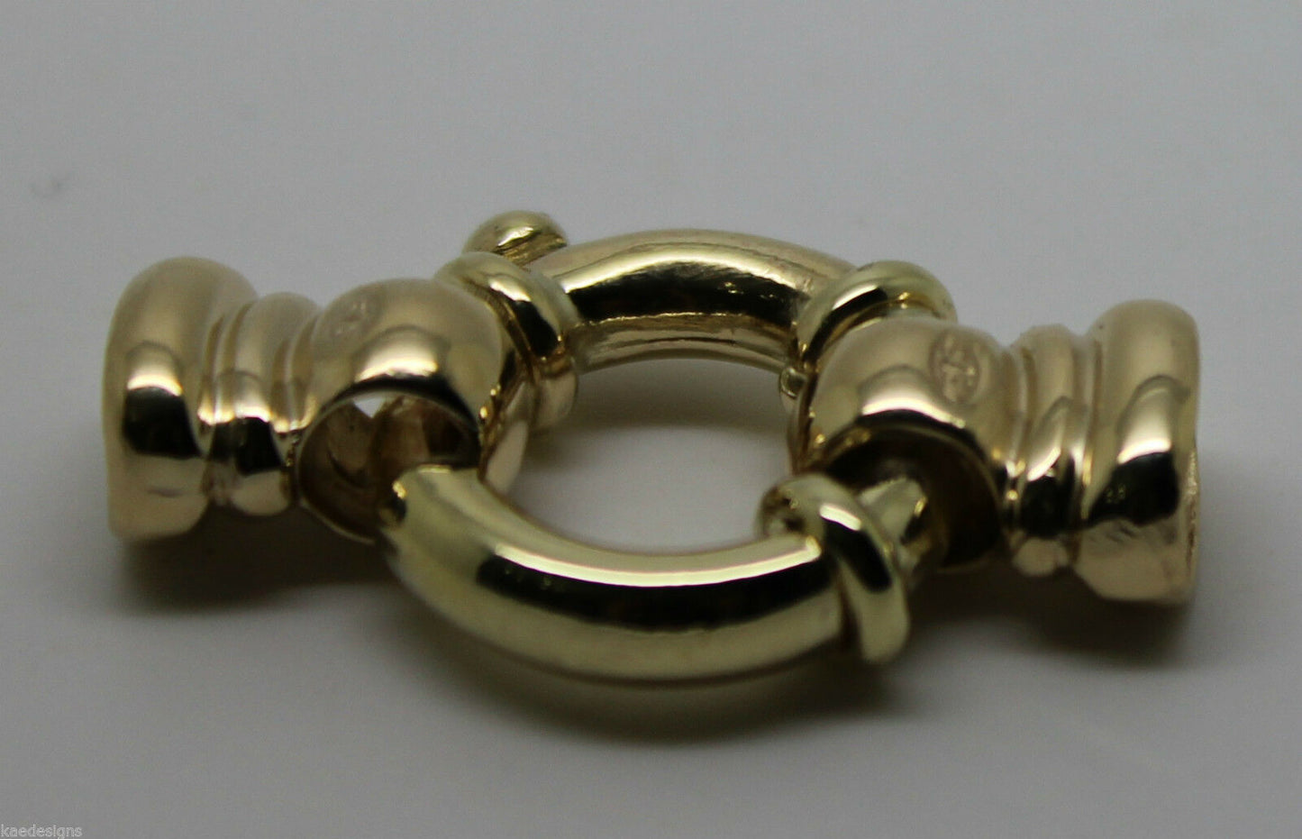 Kaedesigns, New 16mm Genuine 9ct 375 Large Yellow, Rose or White Gold Bolt Ring Clasp With Ends