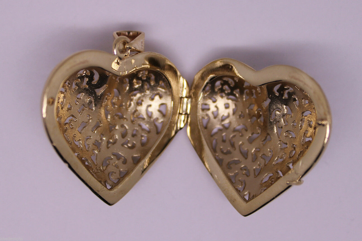 Kaedesigns, New Genuine 9ct 9kt Rose Gold Huge Filigree Heart Pendant Locket