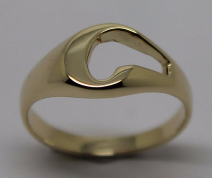 KAEDESIGNS NEW Size 6.5 / N Genuine Solid 9ct yellow gold initial C ring