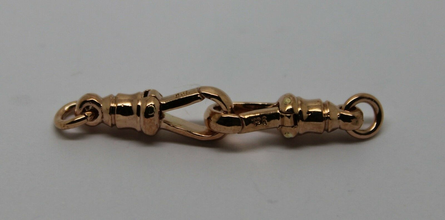 Genuine 9ct 2 X Yellow or Rose Gold Albert Swivel Clasp 19mm + Jump Rings