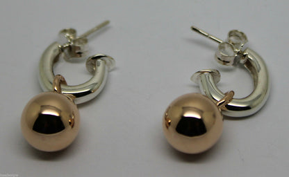 Kaedesigns New 10mm 9ct Rose Gold & Sterling Silver Ball Stud Earrings