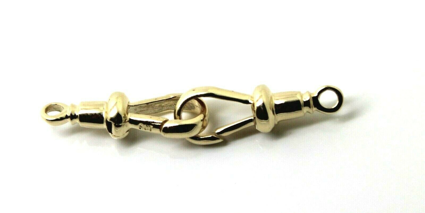 Genuine 2 X 9ct Solid Yellow, Rose or White Gold 375 Albert Swivel Clasp 19mm