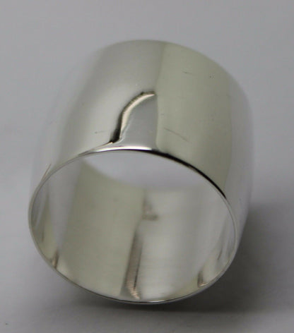 Genuine Size P1/2 Sterling Silver Solid 16mm Extra Wide Band Ring