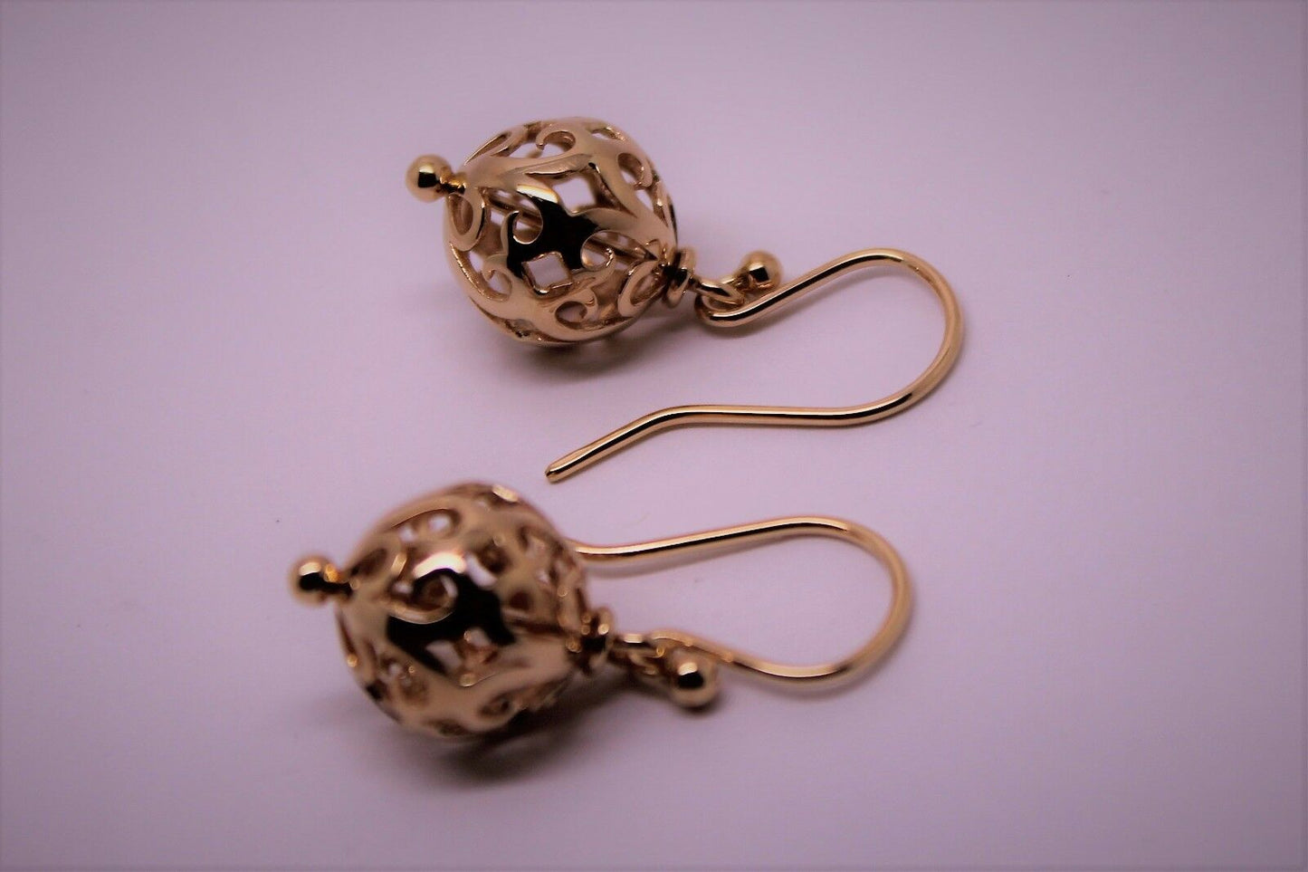 Kaedesigns New 9ct 9k Yellow, Rose or White Gold Large Heavy 12mm Ball Filigree Earrings