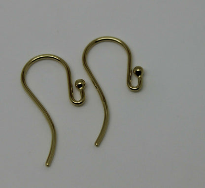 Sgp Gold Plated Yellow or Rose gold Sterling Silver Shepherd Hooks For Earrings