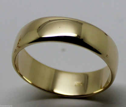 6mm Genuine Solid 9ct 9k Yellow Gold Wedding Band Ring Size N/7 To Z+4/15