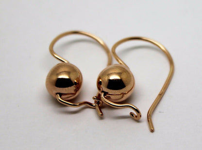 Kaedesigns New Genuine 9ct Yellow, Rose or White Gold 8mm Plain Ball Drop Earrings