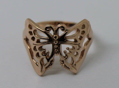 Solid Genuine 9ct White Or Rose Or Yellow Gold Large Butterfly Ring Size Q 236