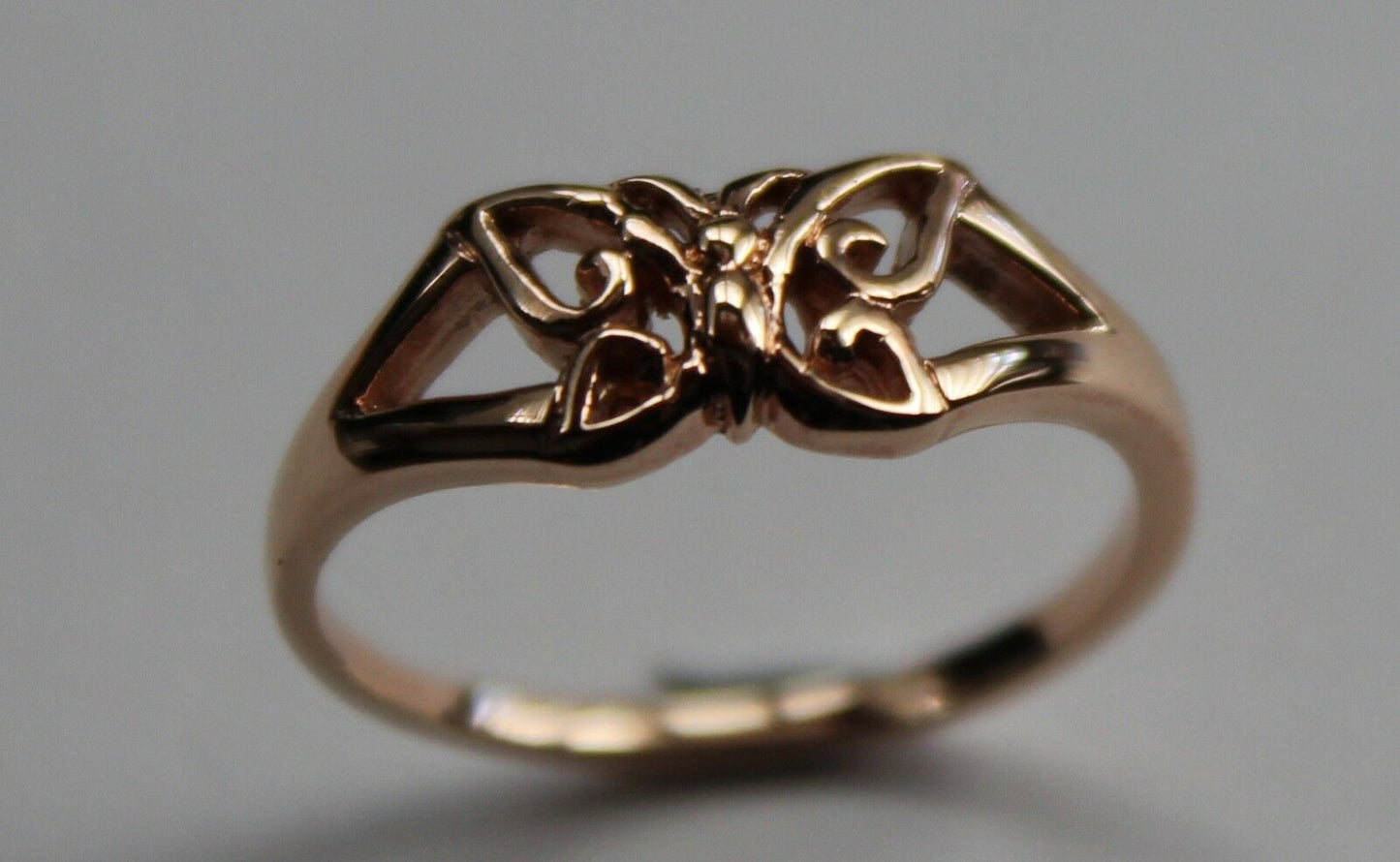 Genuine Solid 9ct 9k White Or Rose Or Yellow Gold Butterfly Ring 217 Choose Size