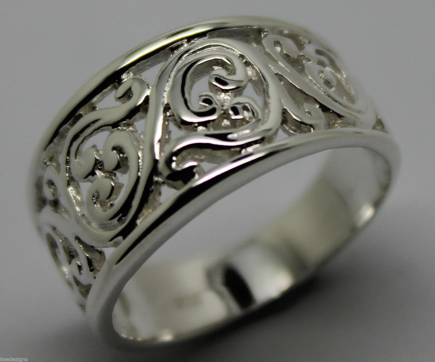 Kaedesigns, New Genuine Sterling Silver 925 Filigree Swirl Ring * Choose your size