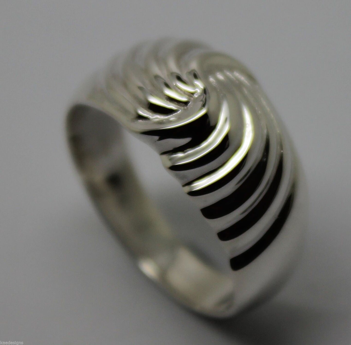 Genuine 9ct Yellow or Rose or White Gold or Sterling Silver Swirl Dress Ring