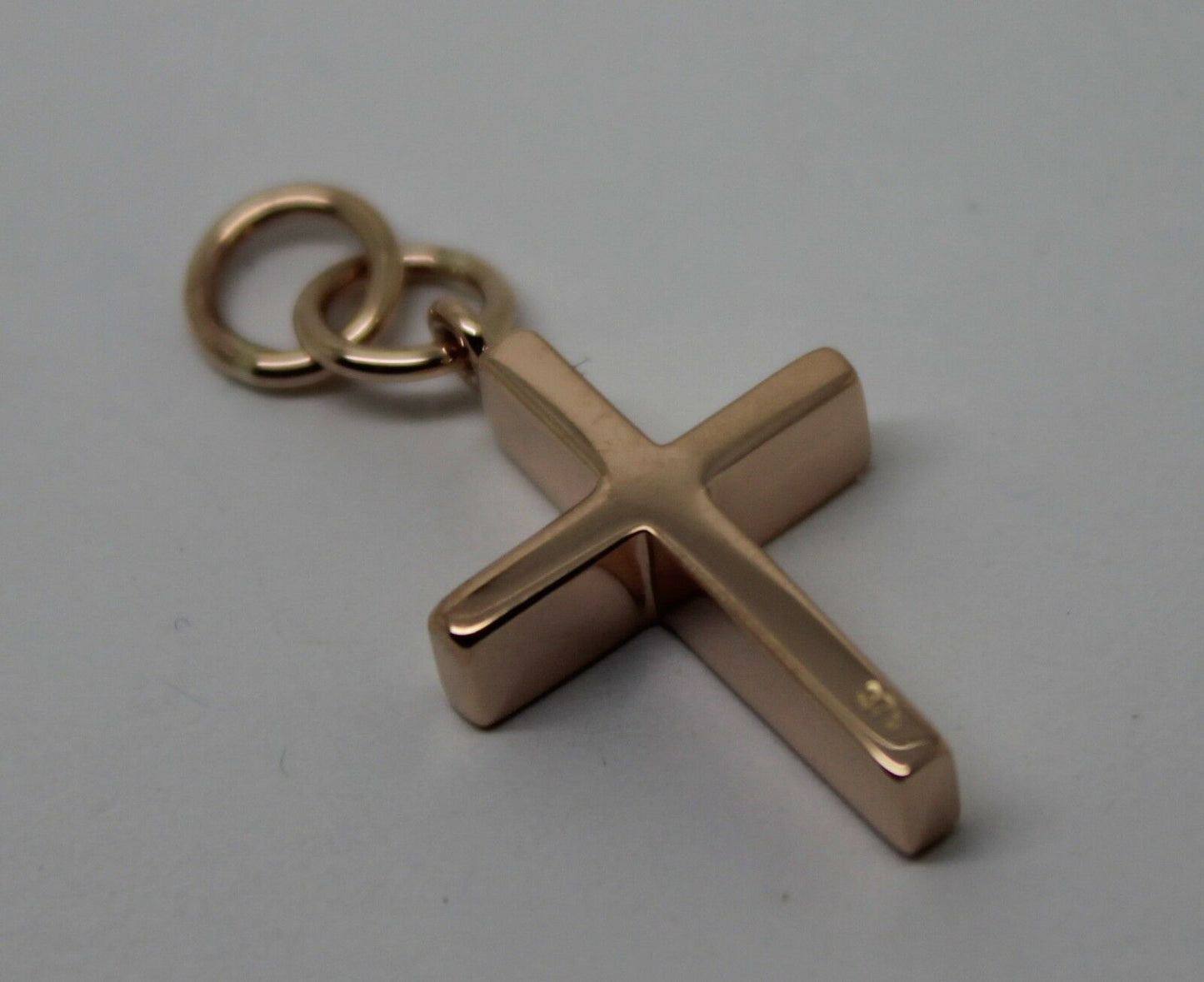 Kaedesigns, Genuine Solid Thin 9ct 9K Yellow, Rose or White Gold Plain Cross Pendant Double Bail