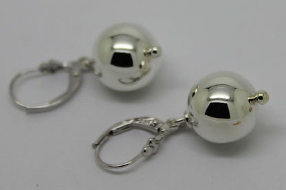 Sterling Silver 925 Ball Earrings 12mm Continental Clip Earrings