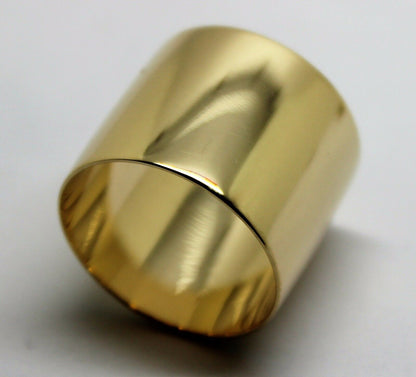 Kaedesigns New 9ct Yellow, Rose or White Gold Full Solid 16mm Wide Band Ring Size Q