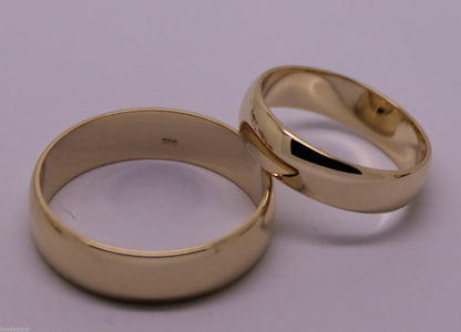 Genuine Custom Made His & Hers Solid 9ct 9K Rose Gold Wedding Bands Couple Rings