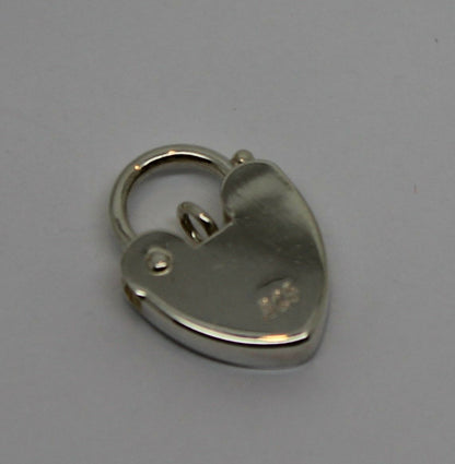 Genuine Small 11mm Sterling Silver 925 Screw Heart Pendant Padlock