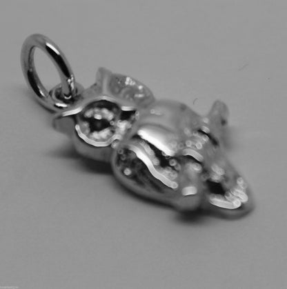 Kaedesigns Genuine 9ct Yellow or Rose or White Gold or Sterling Silver Wise Owl Charm or Pendant