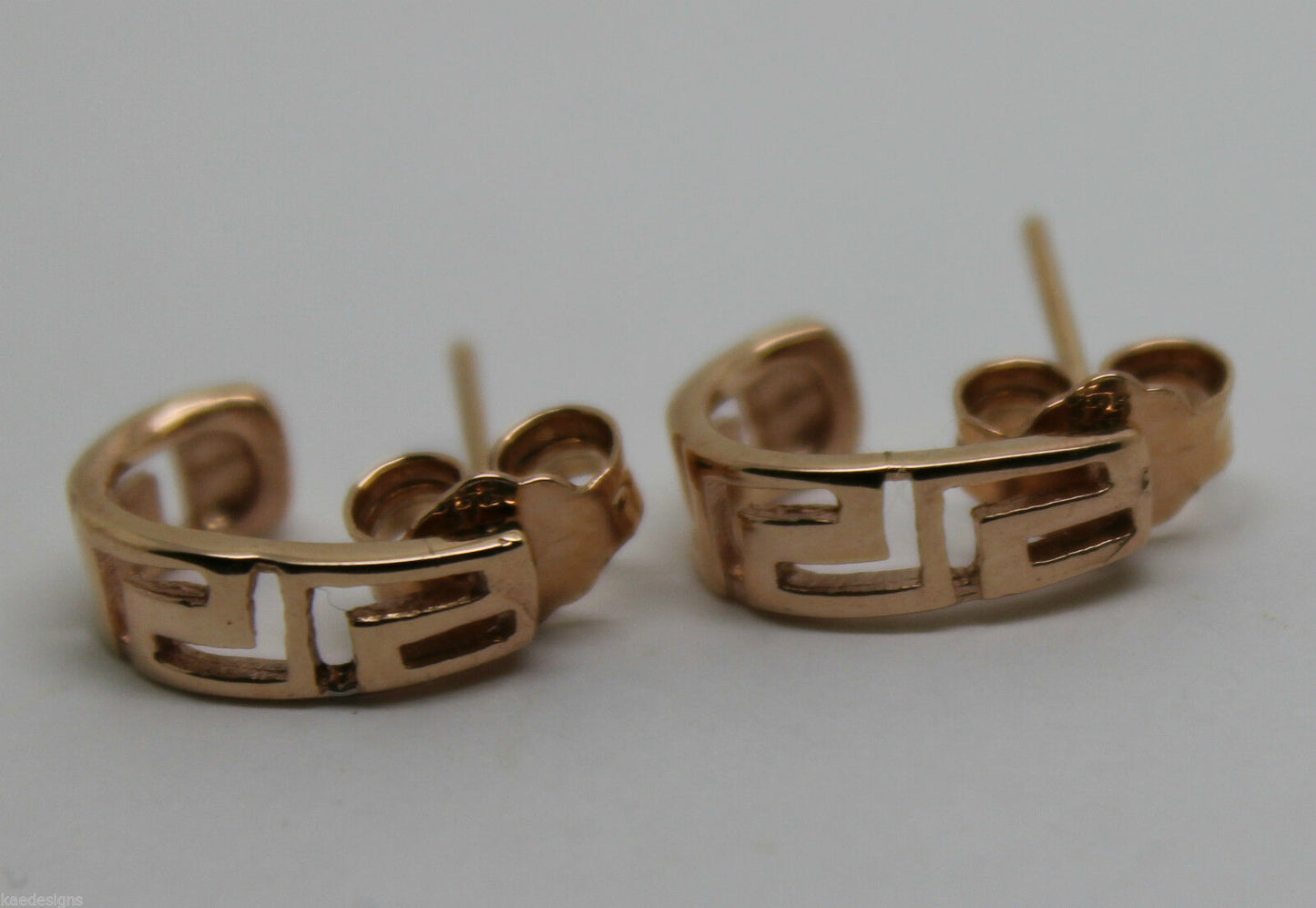 Kaedesigns, 9ct Yellow Or White Or Rose Gold Celtic Greek Key Stud Earrings