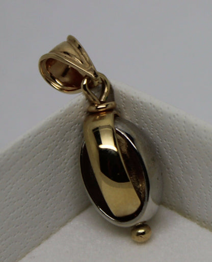 Kaedesigns New 9ct Yellow & White Gold or Rose & White Gold Oval Belcher Ball Pendant