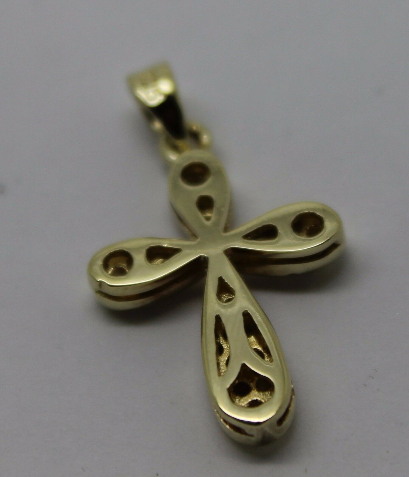 Genuine 9ct Hallmarked 375 Yellow Gold Cubic Cross Pendant