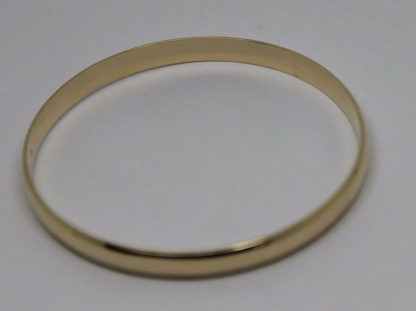 Genuine 9ct 9kt FULL SOLID Heavy Yellow, Rose or White Gold Bangle 6mm wide half round 60mm inside diameter