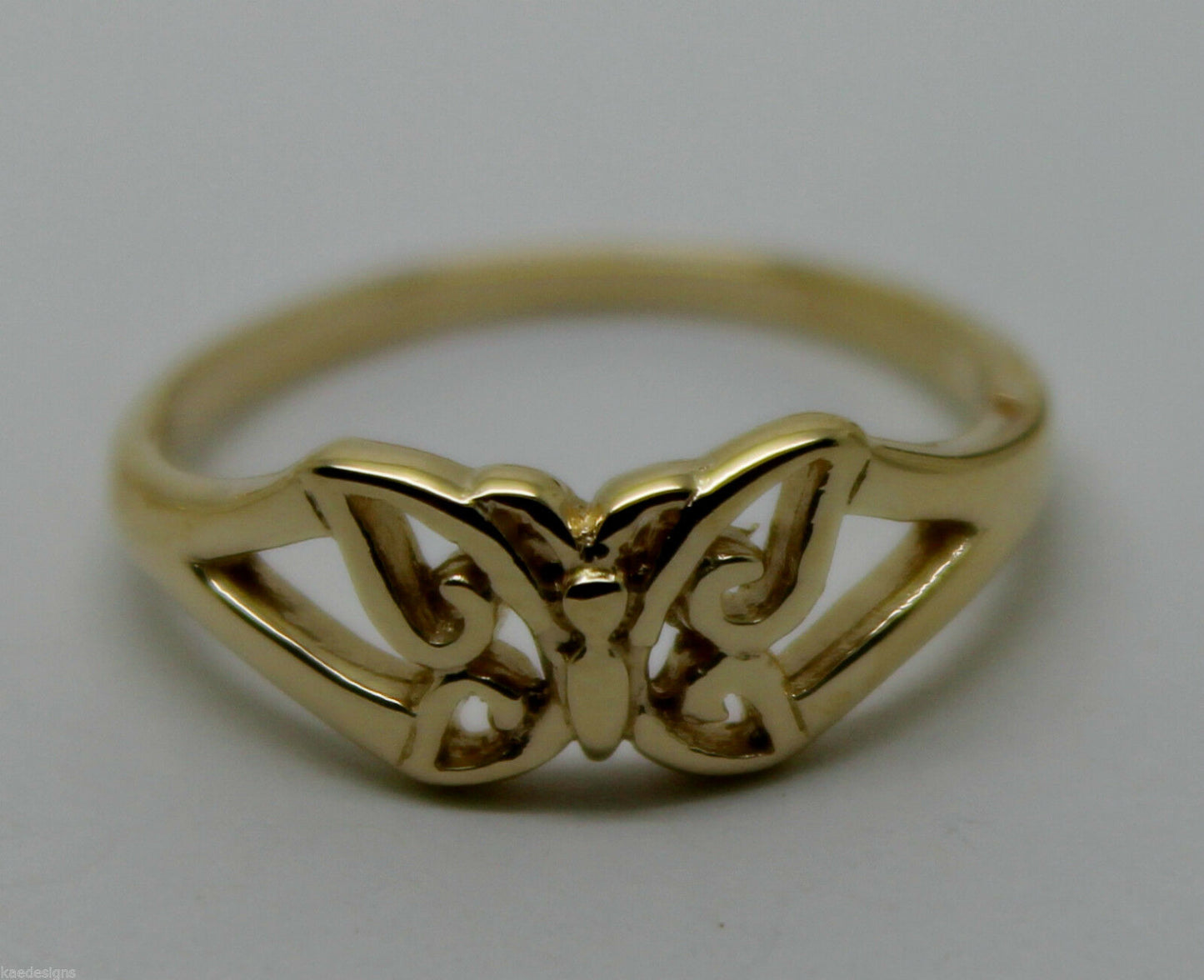 Genuine Solid 9ct 9k White Or Rose Or Yellow Gold Butterfly Ring 217 Choose Size