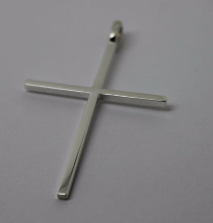 Kaedesigns, Genuine Solid New Sterling Silver Thin Large Plain Cross Pendant