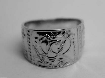 Kaedesigns, Genuine Heavy Solid Sterling Silver 925 St Saint Catherine Ring - Choose your size