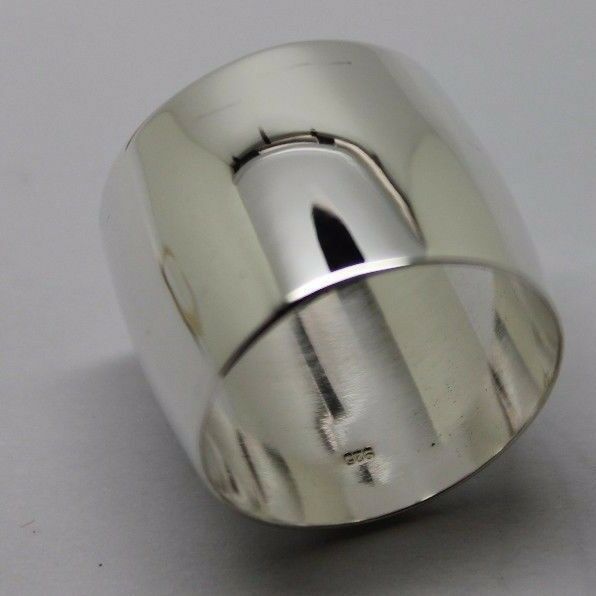 Genuine Size P1/2 Sterling Silver Solid 16mm Extra Wide Band Ring