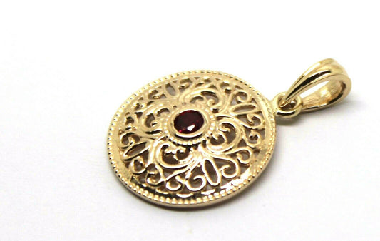 Kaedesigns, 9ct Yellow Gold or White Gold or Rose Gold filigree Ruby pendant