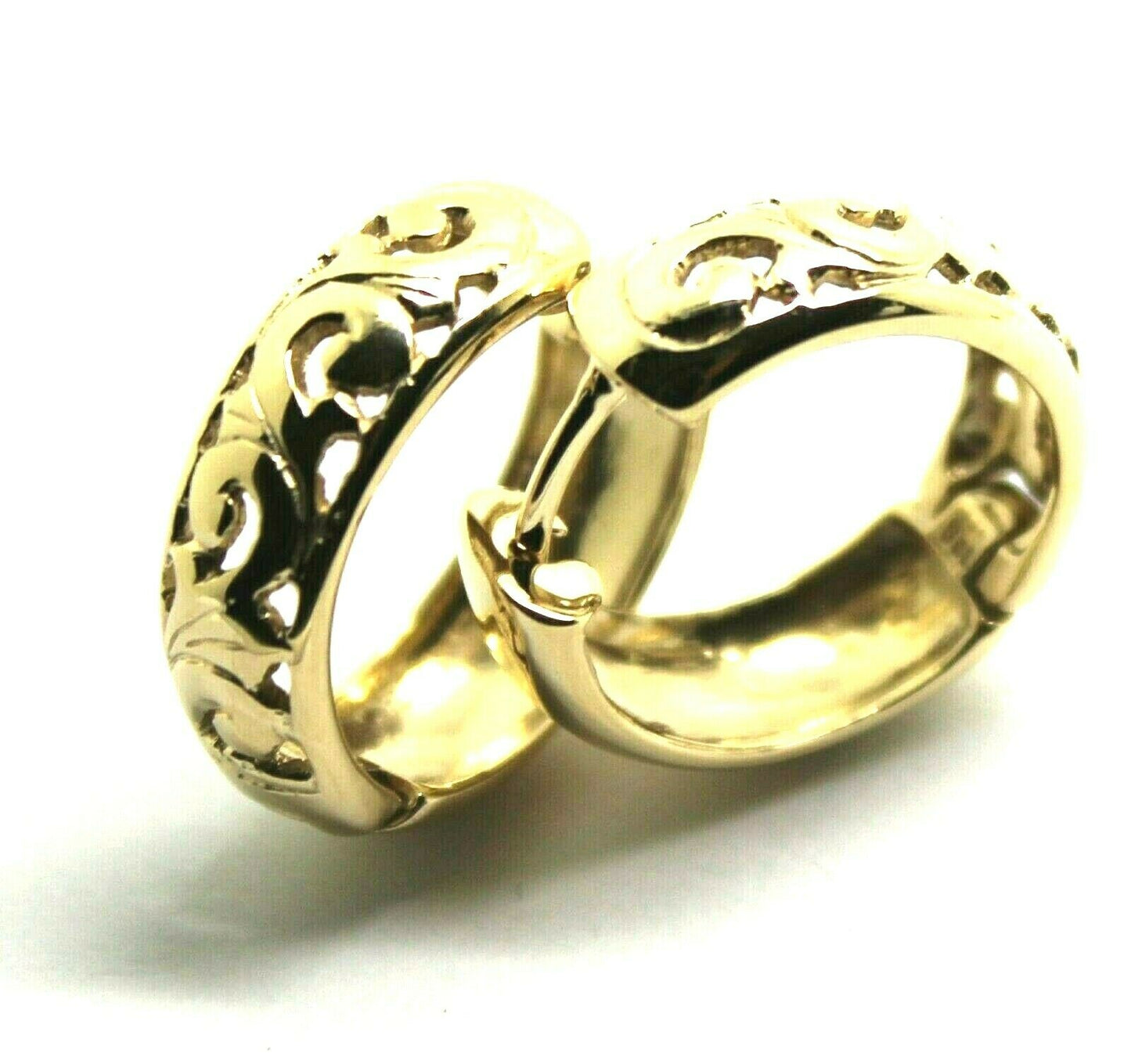 Kaedesigns New Genuine 9ct Solid Yellow, Rose or White Gold Hoop Filigree Huggies Earrings