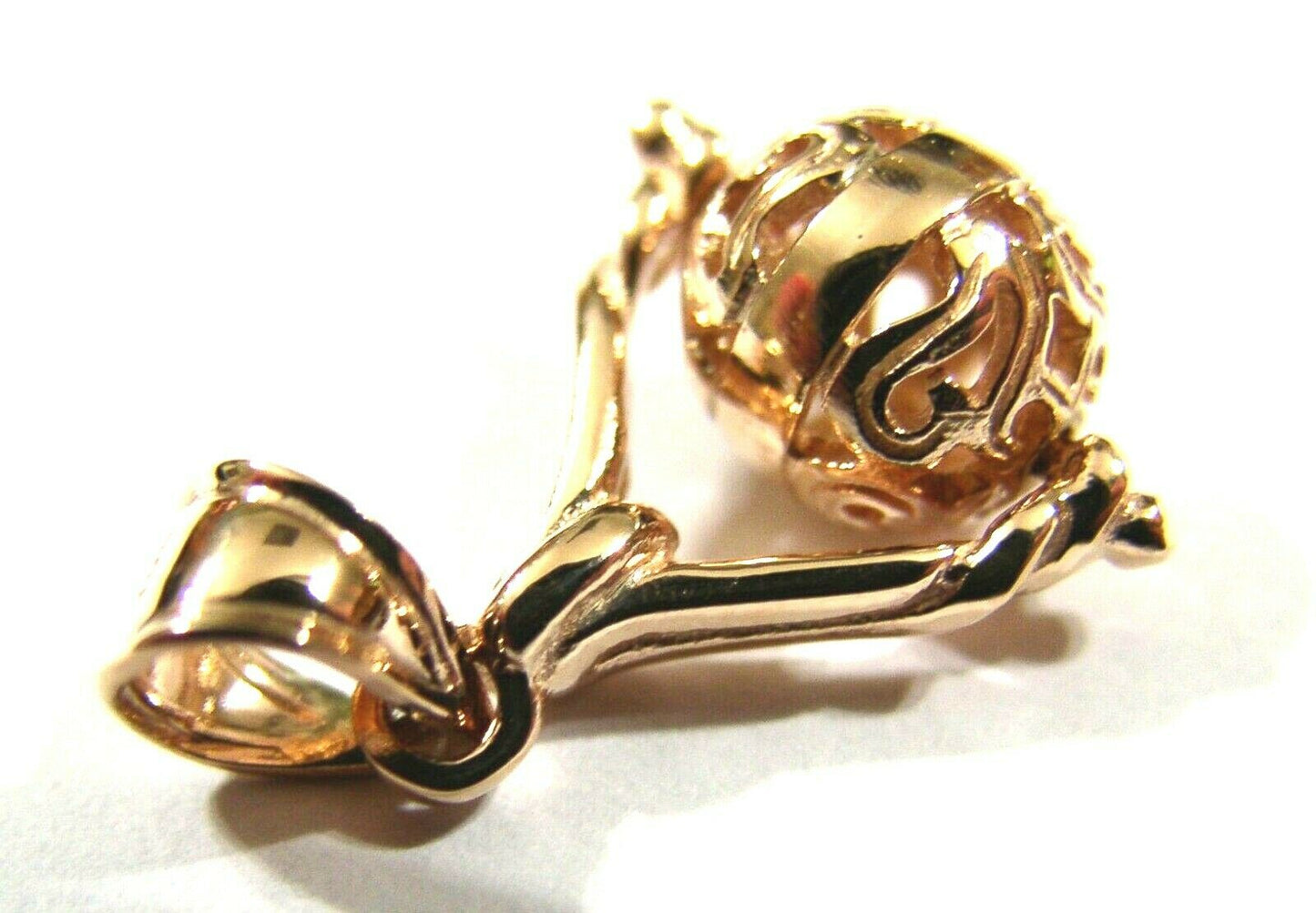 Kaedesigns New 9ct Yellow, Rose or White Gold Filigree Ball Spinner Pendant