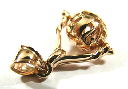 Kaedesigns New 9ct Yellow, Rose or White Gold Filigree Ball Spinner Pendant