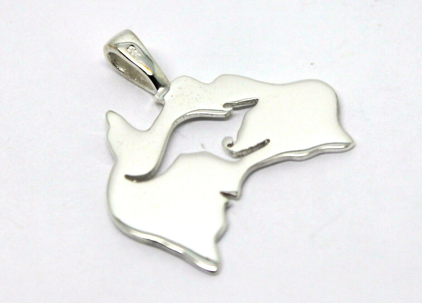 Kaedesigns Genuine Heavy Sterling Silver Australia & Kangaroo Pendant 422