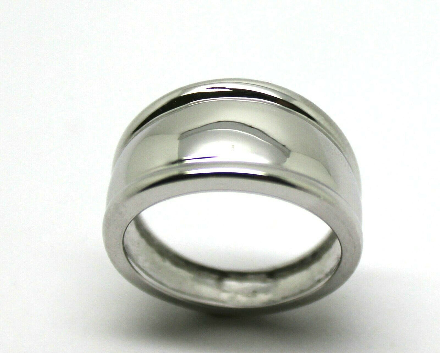 Size N Genuine 9ct 9kt Full Solid 10mm Yellow, Rose or White Gold Ridged Heavy Dome Ring