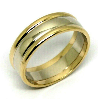 Kaedesigns Genuine Solid 9ct 9K 375 White & Yellow Gold Heavy Band Ring - Choose your ring size Q to Z