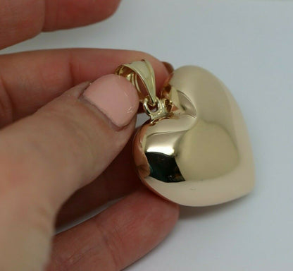 Kaedesigns Genuine 9ct 9kt Extra Heavy Large Puffy Bubble Yellow, Rose or White Gold Heart Pendant