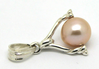 Kaedesigns New 9kt 9ct Yellow, Rose or White Gold 7mm Pink White Pearl Ball Pendant