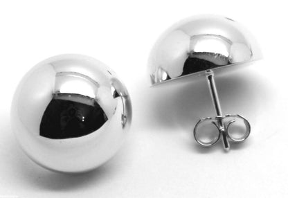 Kaedesigns, 9ct 9k Yellow Or White Or Rose Gold 375 16mm Half Ball Stud Earrings