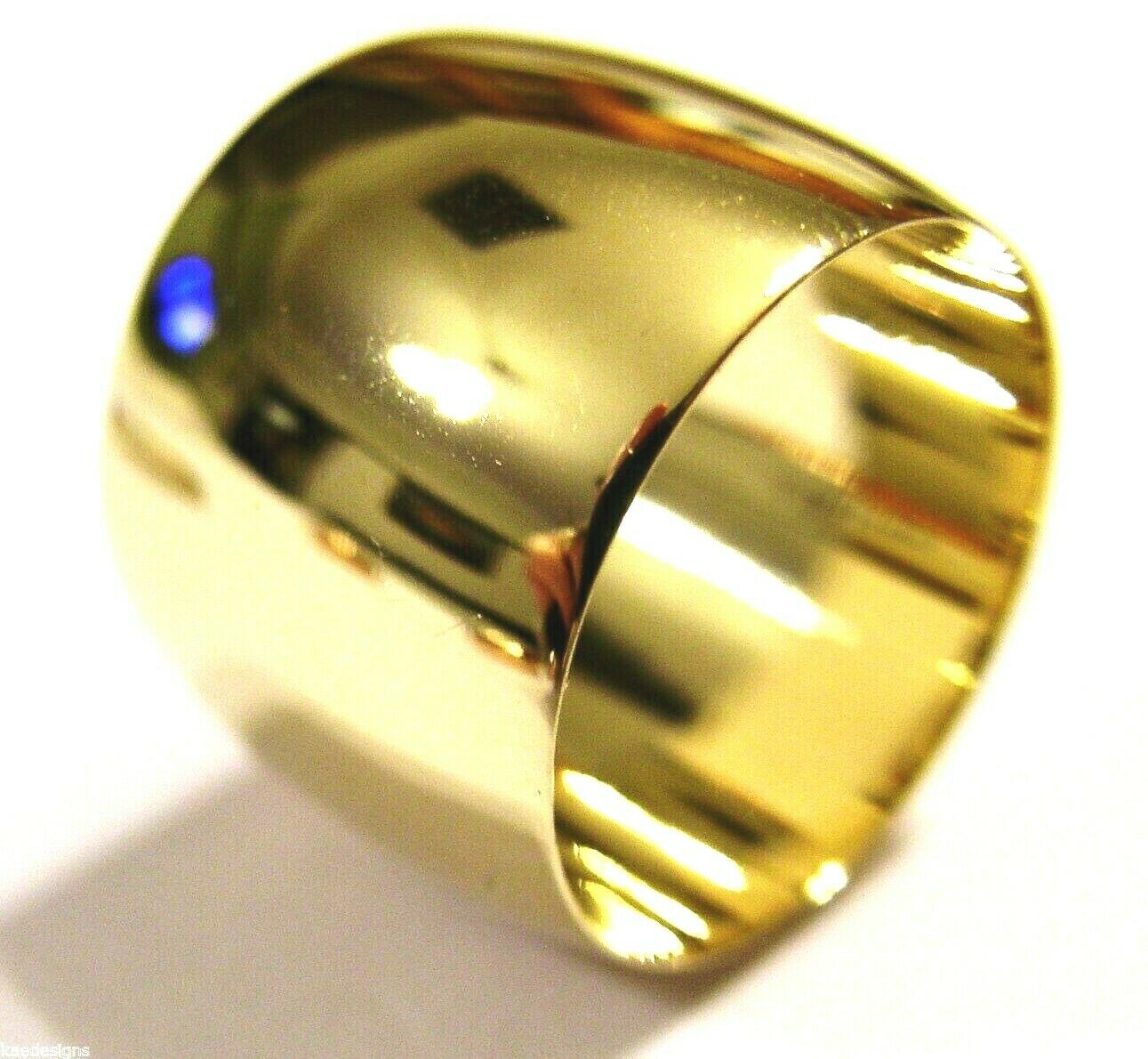 Size O Huge Genuine 9K 9ct 375 Yellow, Rose or White Gold Full Solid 16mm Extra Wide Band Ring